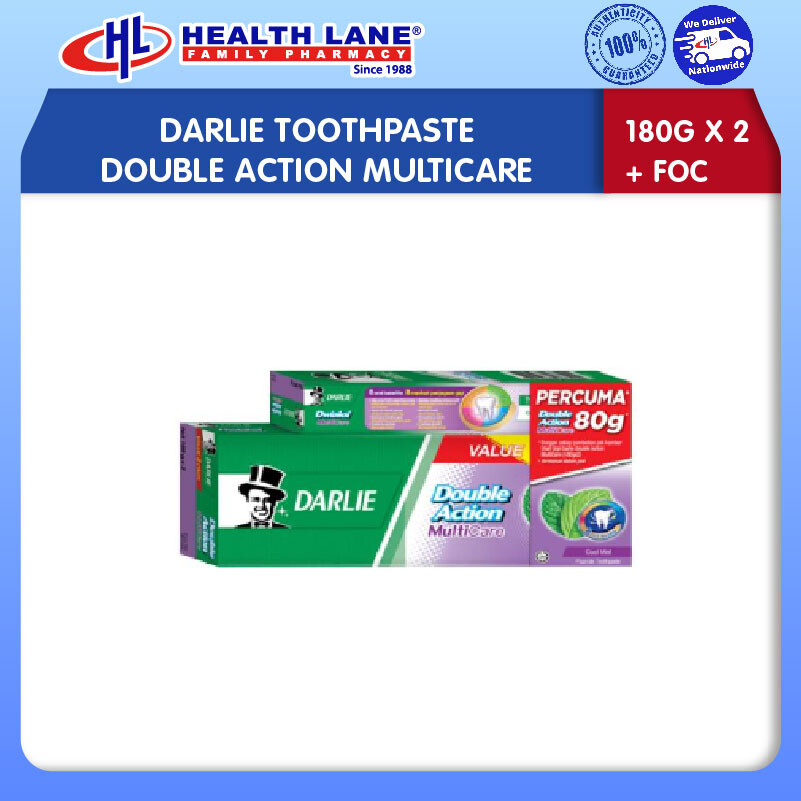 DARLIE UBAT GIGI DOUBLE ACTION MULTICARE (180Gx2+FOC)